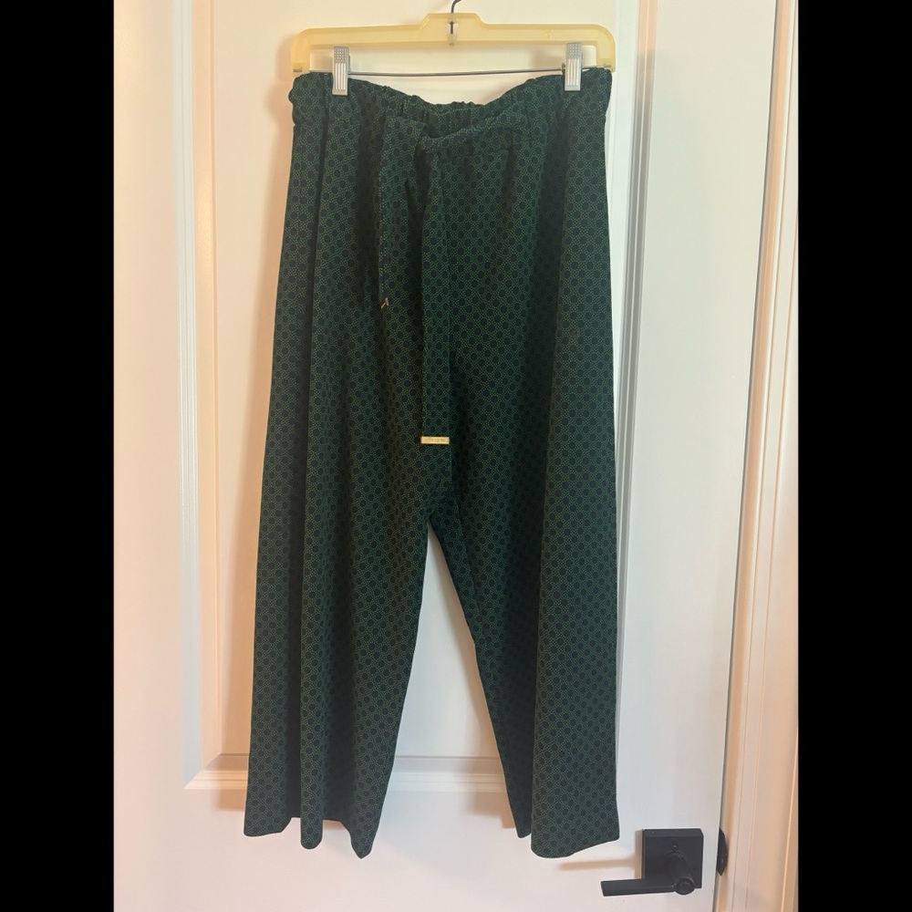 Michael Kors Green Polka Dot pants